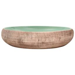 Berkfield Home Countertop Basin Green & Brown Oval 59x40x15 cm Ceramic - Size: 59 x 40 x 15 cm - thumbnail 3