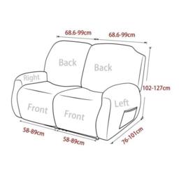 FLAVORA 2 Seater Super Stretch Solid Sofa Slipcover in Grey - Size: 100 cm x 190 cm - thumbnail 2