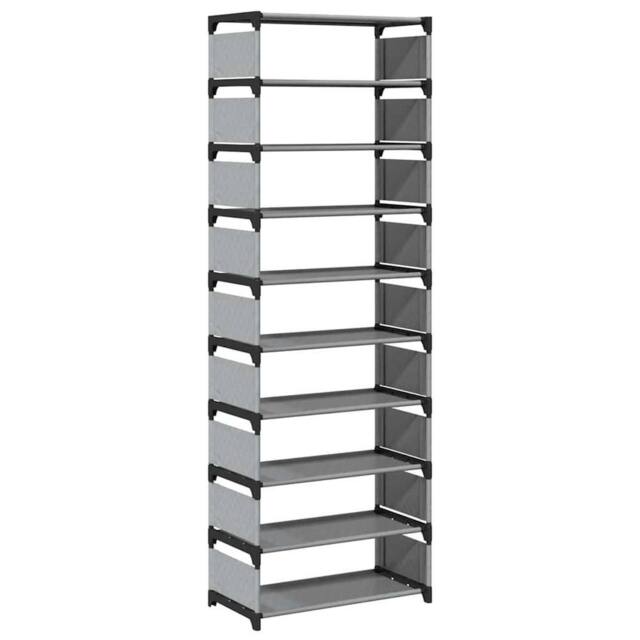 Berkfield Home Shoe Rack 10-Tier Grey 54x28x158 cm Non-woven Fabric - Size: 54 x 28 x 158 cm - image 1