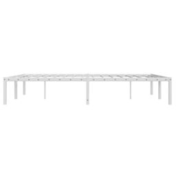 Berkfield Home Metal Bed Frame without Mattress White 140x200cm - Size: 140x200 cm - thumbnail 6