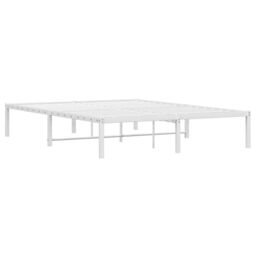 Berkfield Home Metal Bed Frame without Mattress White 140x200cm - Size: 140x200 cm - thumbnail 4