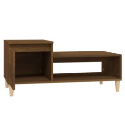 Berkfield Home Coffee Table Brown Oak 100x50x45 cm Engineered Wood - Size: 100 x 50 x 45 cm - thumbnail 6