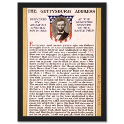 Artery8 War US Civil President Abraham Lincoln Gettysburg Address A4 Artwork Framed Wall Art Print in Black - thumbnail 1