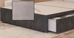 Somnior Alexas 2 Draw Divan Bed Base with Headboard Tweed Fabric in Charcoal - Size: Small Double - thumbnail 2