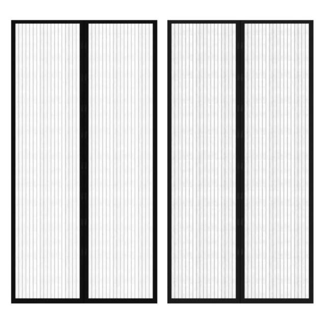 Berkfield Home Insect Door Curtain 210 x 100 cm 2 pcs Magnet Black - image 1