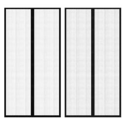 Berkfield Home Insect Door Curtain 210 x 100 cm 2 pcs Magnet Black - thumbnail 1