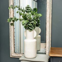 Madison & Mayfair Art Deco Style Cream Vase with a Wide Neck