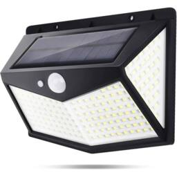 FLAVORA LED Solar Wall Lights 212 LED PIR Motion Sensor Security Lamps 1 Pack in Black - thumbnail 1