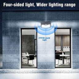 FLAVORA LED Solar Wall Lights 212 LED PIR Motion Sensor Security Lamps 1 Pack in Black - thumbnail 5