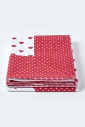 Homescapes Cotton Heart Decorative Sofa Throw in Red - Size: 150 cm x 200 cm - thumbnail 2