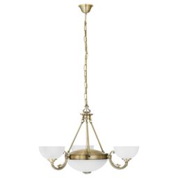 Loops Pendant Light Colour Bronzed Shade White Satin Glass Bulb E14 E27 3x40W 2x60W
