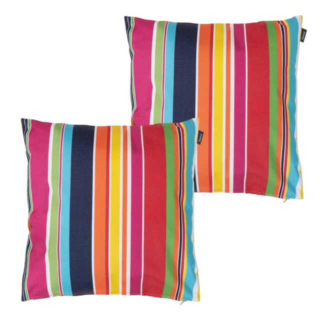 icon Indoor & Outdoor Waterproof Cushion Set of 2 Technicolour Geometric Waterproof Cushion in Orange - Size: 43 cm x 43 cm - image 1