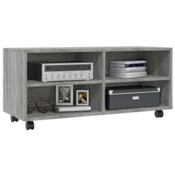 Berkfield Home TV Cabinet with Castors Grey Sonoma 90x35x35 cm Engineered Wood - Size: 90 x 35 x 35 cm - thumbnail 3