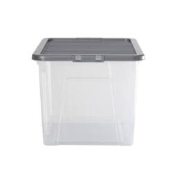 Wham Crystal 60L Clear Box & Stronger Lid PK5 in Silver - thumbnail 3