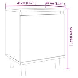 Berkfield Home Sturdy Bed Cabinets with Solid Wood Legs 2 pcs Brown Oak 40x30x50 cm - Size: 40 x 30 x 50 cm - thumbnail 9