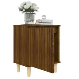 Berkfield Home Sturdy Bed Cabinets with Solid Wood Legs 2 pcs Brown Oak 40x30x50 cm - Size: 40 x 30 x 50 cm - thumbnail 4