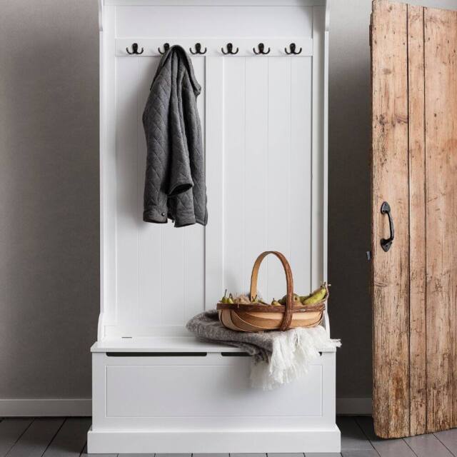 Nöa and Nani Brittany Hallway Bench and Coat Hook Shoe Storage in White - image 1