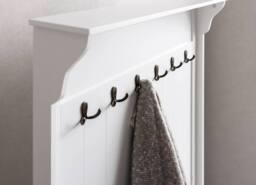 Nöa and Nani Brittany Hallway Bench and Coat Hook Shoe Storage in White - thumbnail 2
