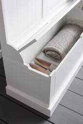 Nöa and Nani Brittany Hallway Bench and Coat Hook Shoe Storage in White - thumbnail 3