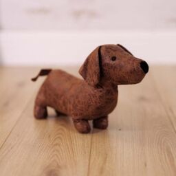 Marco Paul Sausage Dog Door Stop in Brown