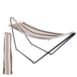 Harbour Housewares Garden Spreader Bar Hammock with Stand in Navy - thumbnail 1