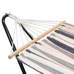 Harbour Housewares Garden Spreader Bar Hammock with Stand in Navy - thumbnail 5