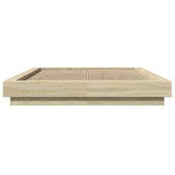 Berkfield Home Modern Bed Frame without Mattress Sonoma Oak 120x190 cm Small Double in Light Brown - thumbnail 4
