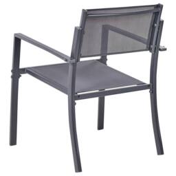Wyld and Coco 2 Seater Outdoor Bistro Set Dark Grey Powder Coat Steel Tempered - thumbnail 6