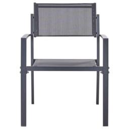 Wyld and Coco 2 Seater Outdoor Bistro Set Dark Grey Powder Coat Steel Tempered - thumbnail 5