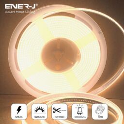 ENER-J 24V COB LED Strip Light 480 LEDs Per Metre 10W Per Metre 1020lm Per Metre 4000K IP65 30 Metre Roll in White - thumbnail 2