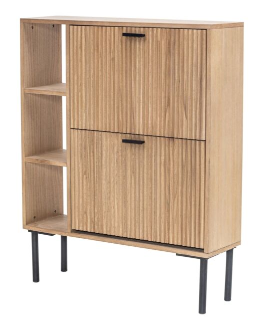 Nordlys Shoe Storage Entryway Furniture Wood 2 Drawers in Brown - image 1