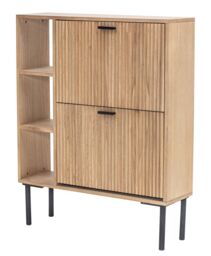 Nordlys Shoe Storage Entryway Furniture Wood 2 Drawers in Brown - thumbnail 1