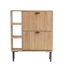 Nordlys Shoe Storage Entryway Furniture Wood 2 Drawers in Brown - thumbnail 7