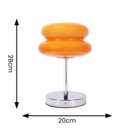 EONLION Orange Rechargeable LED Cordless Touch Table Lamp Macaron Lampshade - thumbnail 2