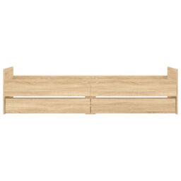 Berkfield Home Bed Frame with Drawers without Mattress Sonoma Oak 90x200 cm in Brown - thumbnail 6