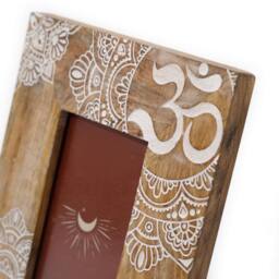 KDMD White Mango Wood Mandala Picture Frame for 10x15cm Photos in Brown - Size: 10x15 cm - thumbnail 2