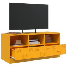 Berkfield Home TV Cabinet Mustard Yellow 99x39x44 cm Steel - Size: 99 x 39 x 44 cm - thumbnail 5