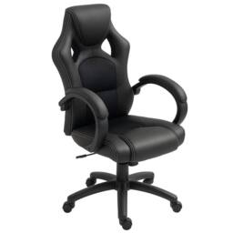FORGEVIO Executive Racing Swivel Gaming Office Chair PU Leather in Black - thumbnail 6