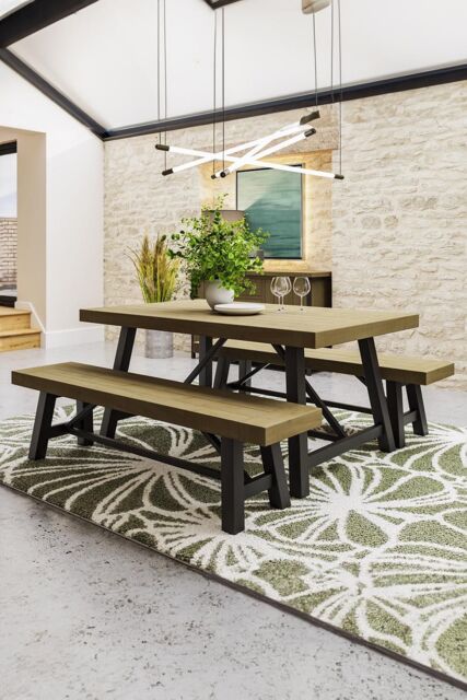 FWStyle Lowry 1.6M Large Pine Fixed Top Dining Table (H) 76 (W) 160 (D) 100cm in Brown - image 1