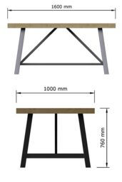 FWStyle Lowry 1.6M Large Pine Fixed Top Dining Table (H) 76 (W) 160 (D) 100cm in Brown - thumbnail 5