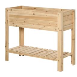 Kelvenix Wooden Raised Garden Bed Plant Stand Box in Brown - Size: 10g - thumbnail 1
