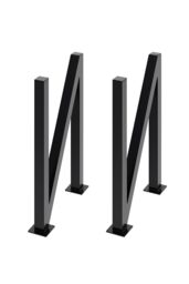 Living and Home 71cm/27.95 inch 2Pcs Black N-shaped Anti-Slip Metal Table Legs Furniture Replacement Legs for DiningTable, Desks and Workbenches - thumbnail 3