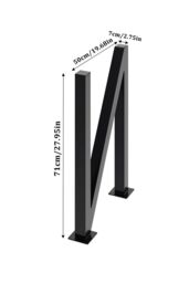 Living and Home 71cm/27.95 inch 2Pcs Black N-shaped Anti-Slip Metal Table Legs Furniture Replacement Legs for DiningTable, Desks and Workbenches - thumbnail 6