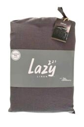 Lazy Linen 'Pure Washed Linen' Duvet Cover in Charcoal - Size: Double - thumbnail 2