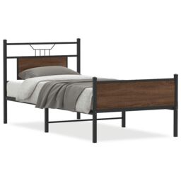 Berkfield Home Bed Frame without Mattress Brown Oak 80x200 cm Engineered Wood - thumbnail 2