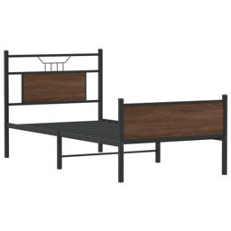 Berkfield Home Bed Frame without Mattress Brown Oak 80x200 cm Engineered Wood - thumbnail 3