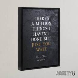 "Artery8 Quote Hamilton Musical Just You Wait Framed Canvas Wall Art Print in Grey - Size: W12"" x H16""" - thumbnail 2