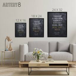 "Artery8 Quote Hamilton Musical Just You Wait Framed Canvas Wall Art Print in Grey - Size: W12"" x H16""" - thumbnail 4