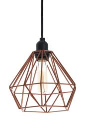 Orsina Copper Wire Geometric Pendant Light, Crystalline Shape Hanging Lamp, Durable Wire Lamp With Angular Frame in Gold - thumbnail 3