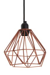 Orsina Copper Wire Geometric Pendant Light, Crystalline Shape Hanging Lamp, Durable Wire Lamp With Angular Frame in Gold - thumbnail 2